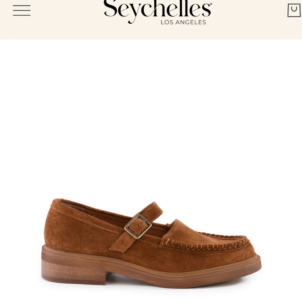 Brown Suede Mary Jane Loafers with Cream Socks - Picture 3 of 3